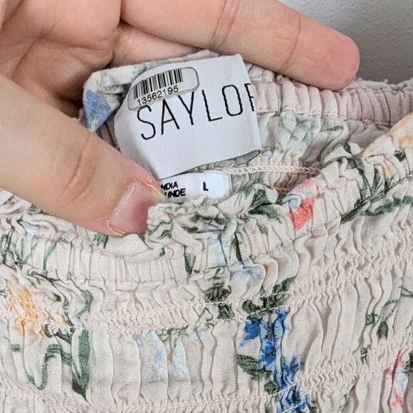 Saylor | Clover Top Smocked Women's Size Large - Picture 6 of 6